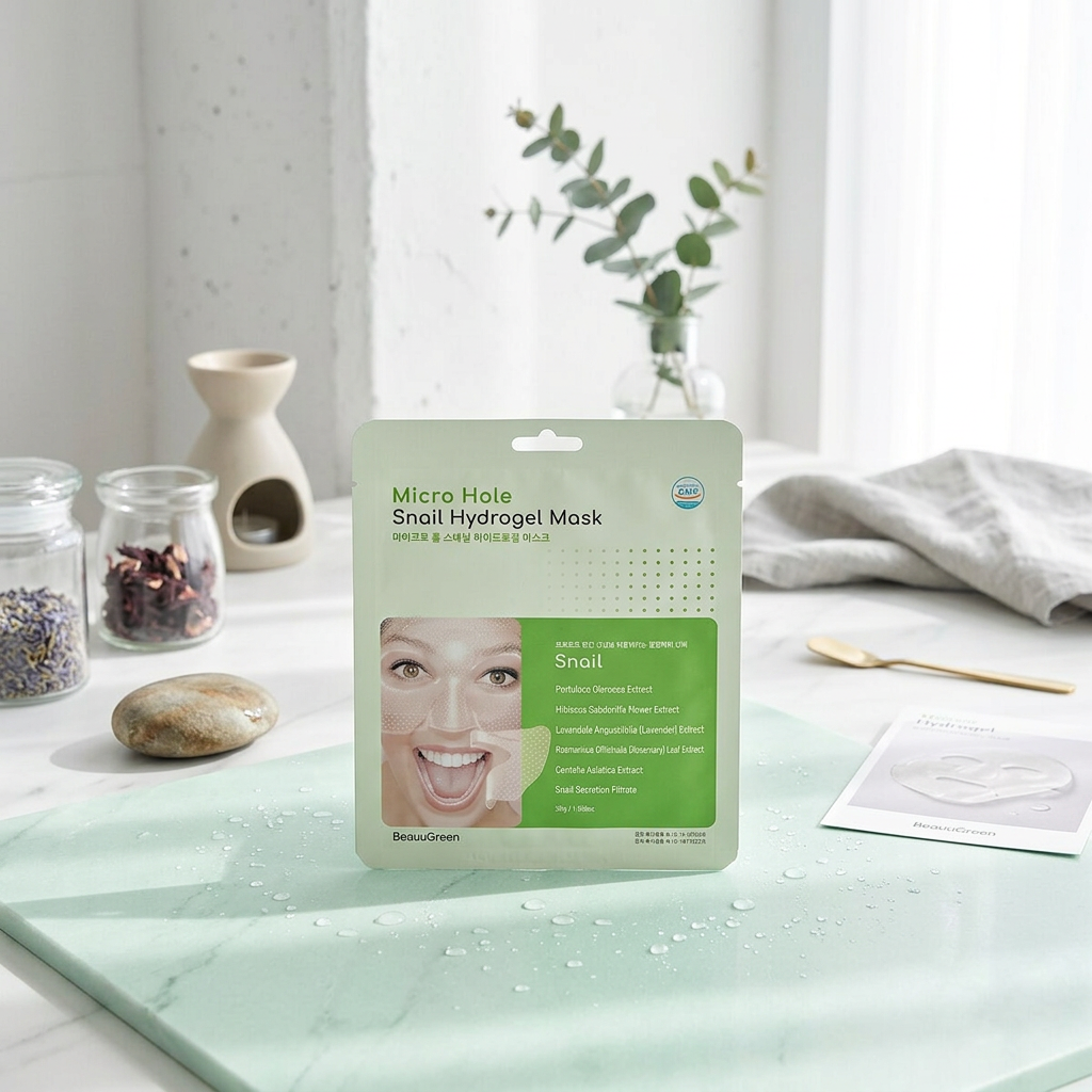 Beauugreen - Micro Hole Snail Hydrogel Mask - Plátýnková hydrogelová maska se šnekem - 30 ml