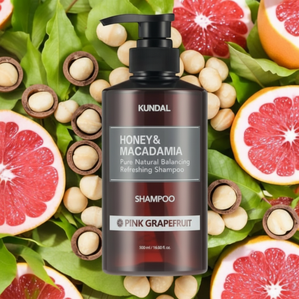 Kundal Honey&Macadamia Shampoo - Přírodní šampon na suché a poškozené vlasy s vůní PINK GRAPEFRUIT - 500 ml