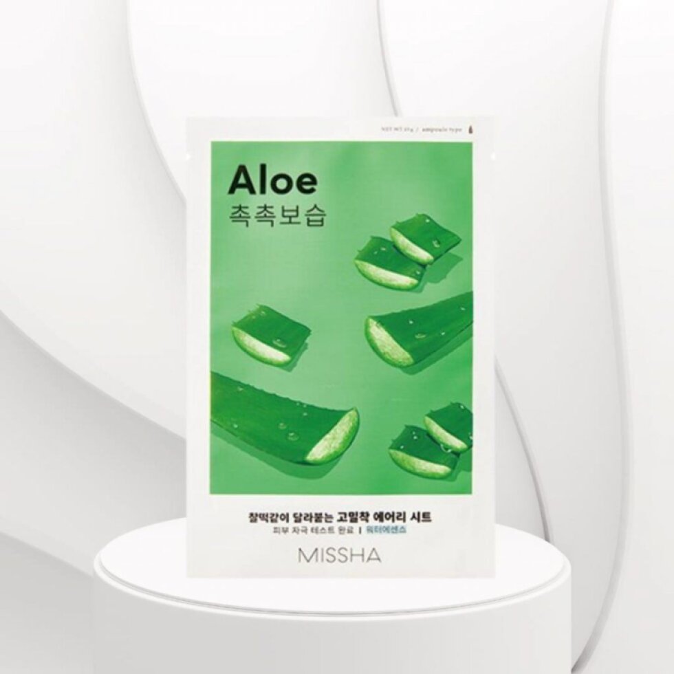 MISSHA - Airy Fit Sheet Mask Aloe Vera - Vysoce hydratační maska s Aloe Vera - 19 g