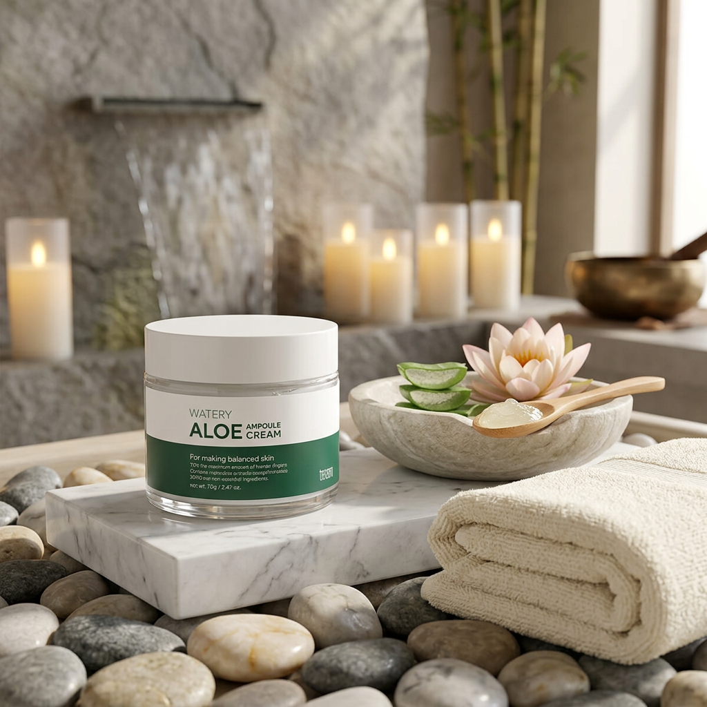 TENZERO - Watery Aloe Ampoule Cream 2X - Krém s Aloe a Dvojitou Silou Ampule - 70 g
