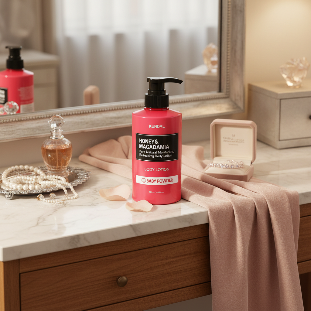 Kundal Honey&Macadamia Body Lotion - Vyživující, hydratační tělové mléko s medem s vůní BABY POWDER - 500 ml