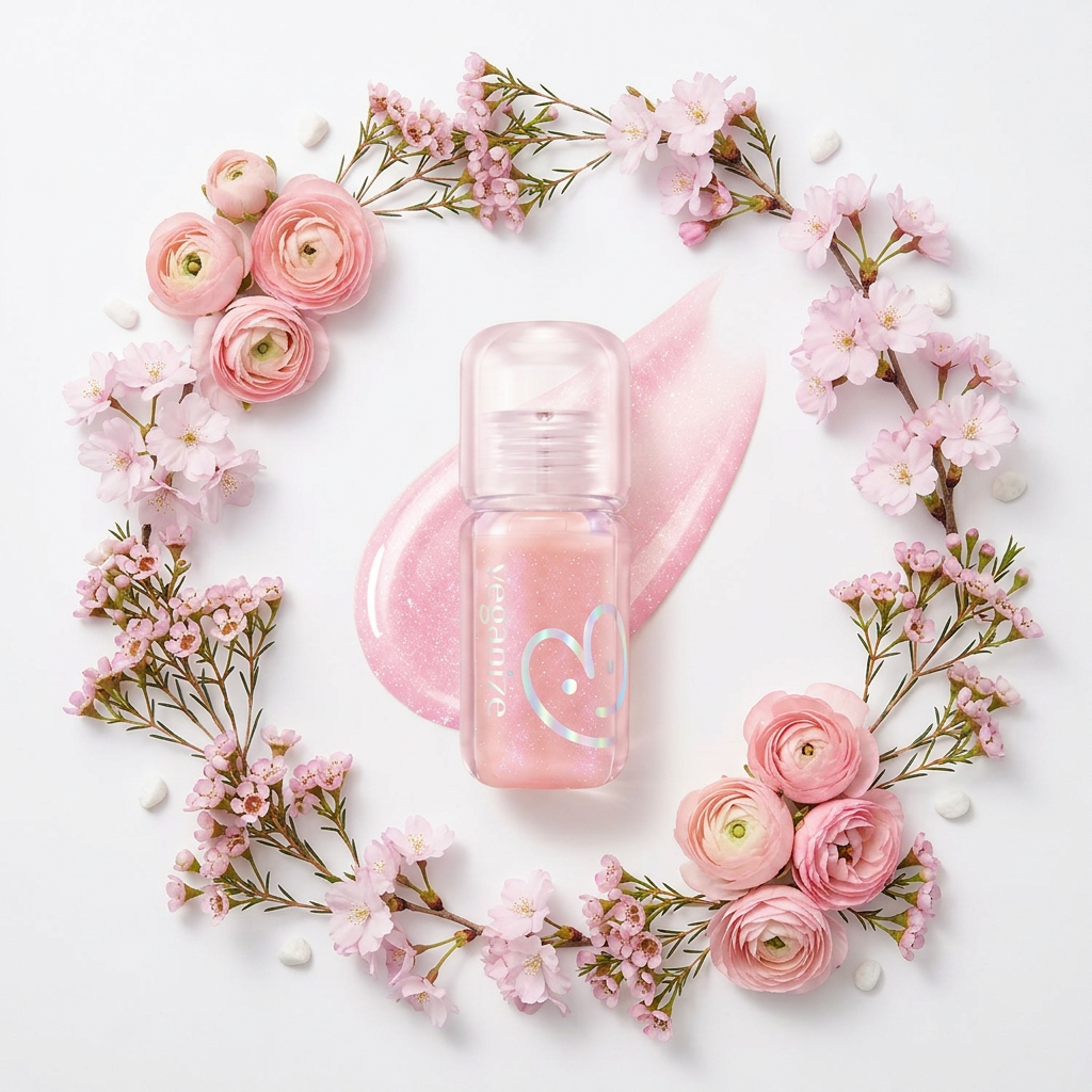 VEGANIZE - 4D Jewelshine Lip Oil Pearl Gloss 02 Fairy Pink - Třpytivý olej na rty s perleťovým leskem - 4 g