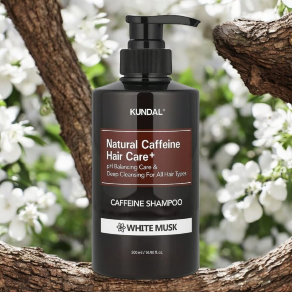 Kundal Natural Caffeine&Intensive Scalp Care+ - Šampon proti vypadávání vlasů s kofeinem WHITE MUSK - 500 ml