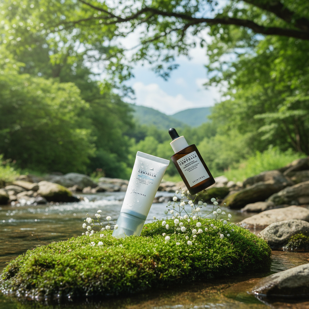 SKIN1004 - Madagascar Centella Glow 1004 Duo - Sada krému SPF Hyalu-Cica Water-Fit Sun Serum a séra Probio-Cica - 2 x 50 ml