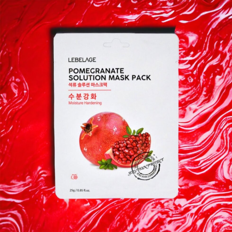 LEBELAGE - Pomegranate Solution Mask Pack - Hluboce hydratující plátýnková maska s granátovým jablkem - 25 g