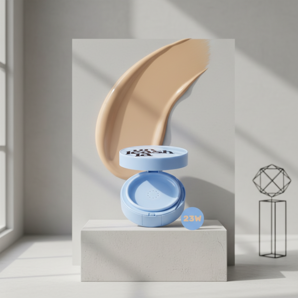 UNLEASHIA - Babe Skin Baby Blue Cushion 23W Jolly - Cushion make-up pro hladkou pleť 23W Jolly - 15 g