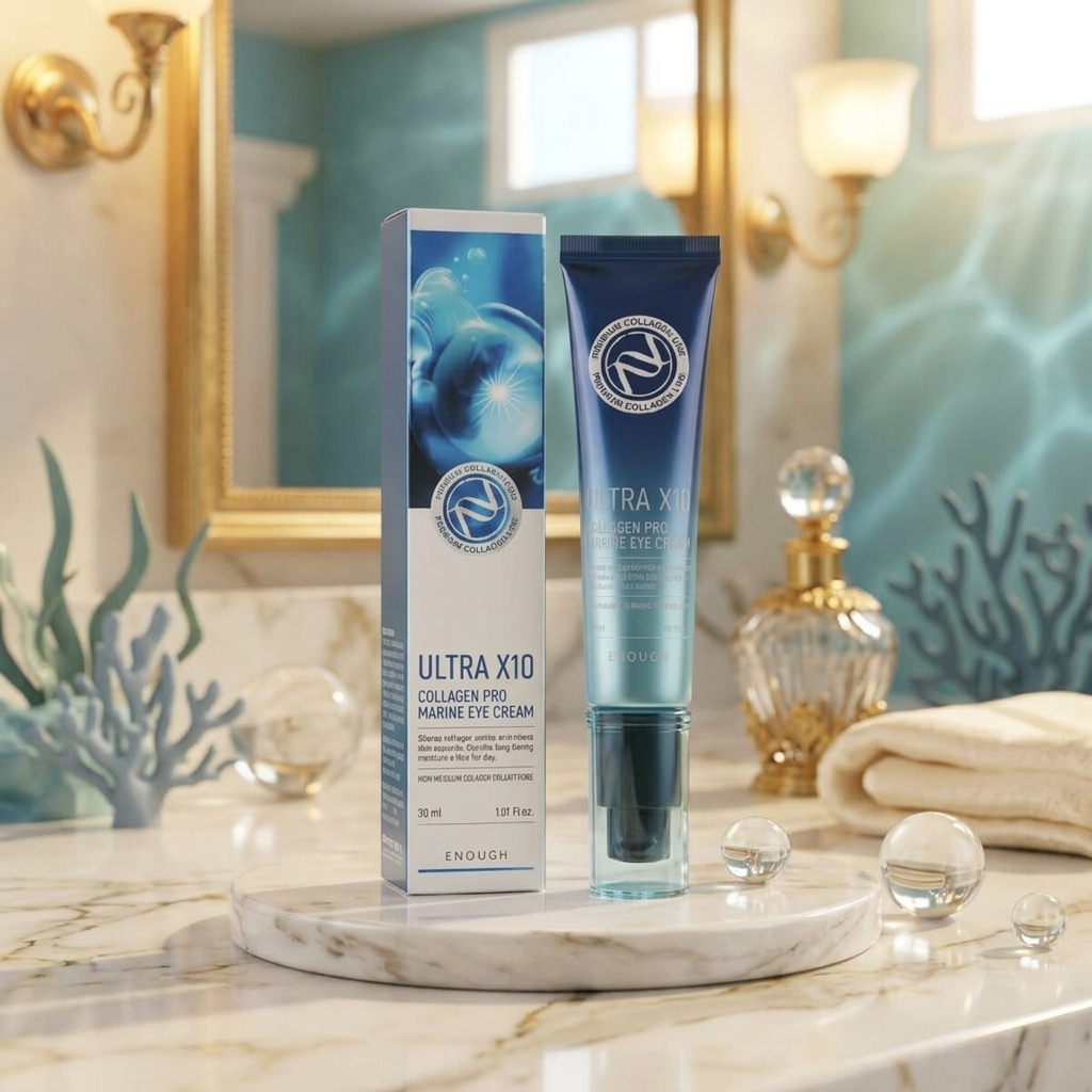 ENOUGH - Ultra x10 Collagen Pro Marine Eye Cream - Zpevňující a hydratační oční krém s mořským kolagenem - 30 ml
