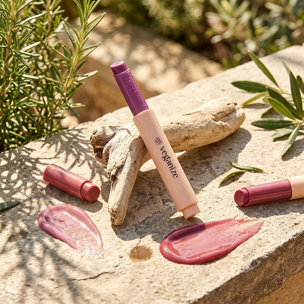 VEGANIZE - Collagen Lip Glass Balm 07. Pale Petal - Kolagenový balzám na rty - 1,8 g