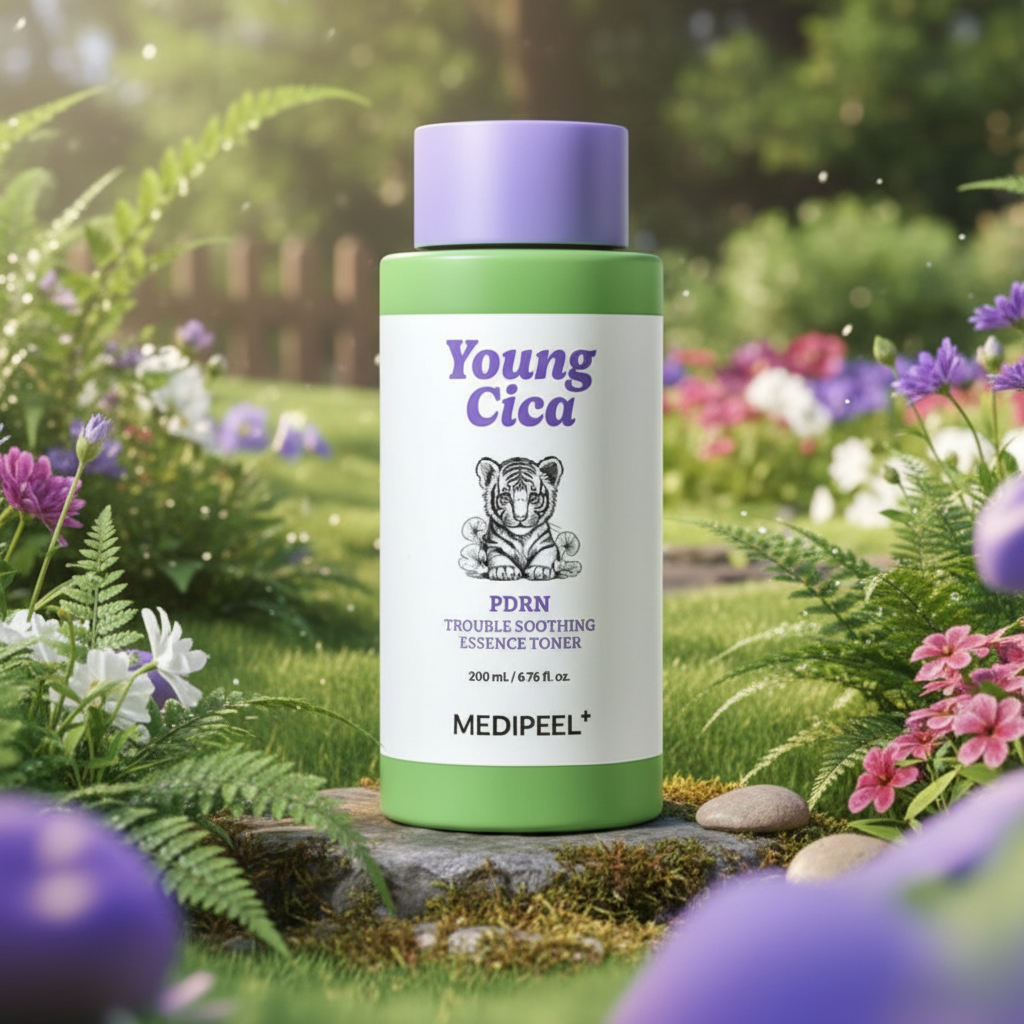 MEDI-PEEL - Young Cica PDRN Trouble Shooting Essence Toner - Zklidňující esence-tonikum s Cica, PDRN a regenerující péčí pro problematickou pleť - 200 ml