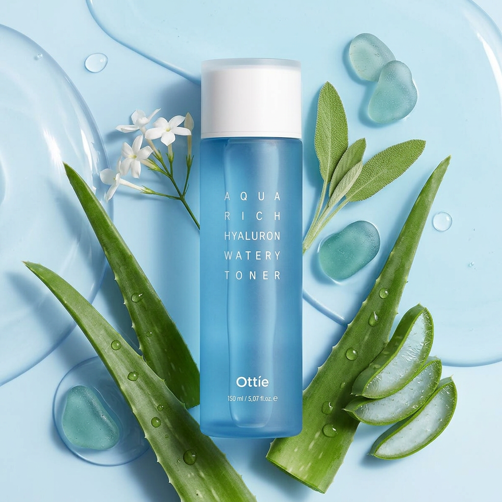 OTTIE - Aqua Rich Hyaluron Watery Toner - Hydratační tonikum s kyselinou hyaluronovou - 150 ml