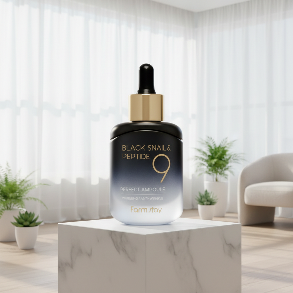 Farm Stay - Black Snail & Peptide 9 Perfect Ampoule - Sérum s peptidy a extraktem ze šnečího mucinu - 35 ml