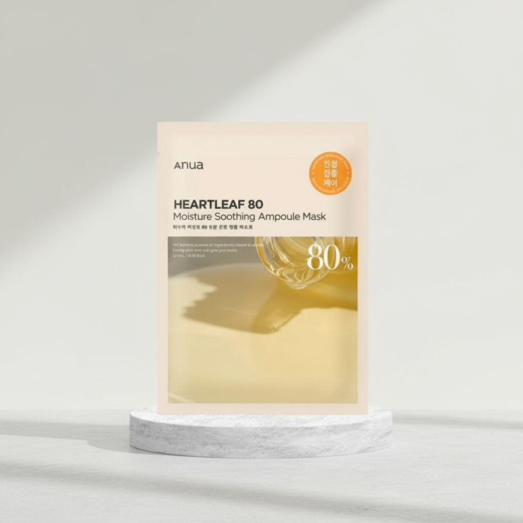 ANUA - Heartleaf 80 Moisture Soothing Ampoule Mask - Zklidňující plátýnková maska s 80% extraktem z toulně - 27 ml