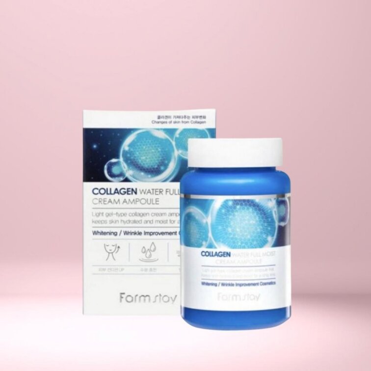 Farm Stay - Collagen Water Full Moist Cream Ampoule - Kolagenový krém - 250 ml