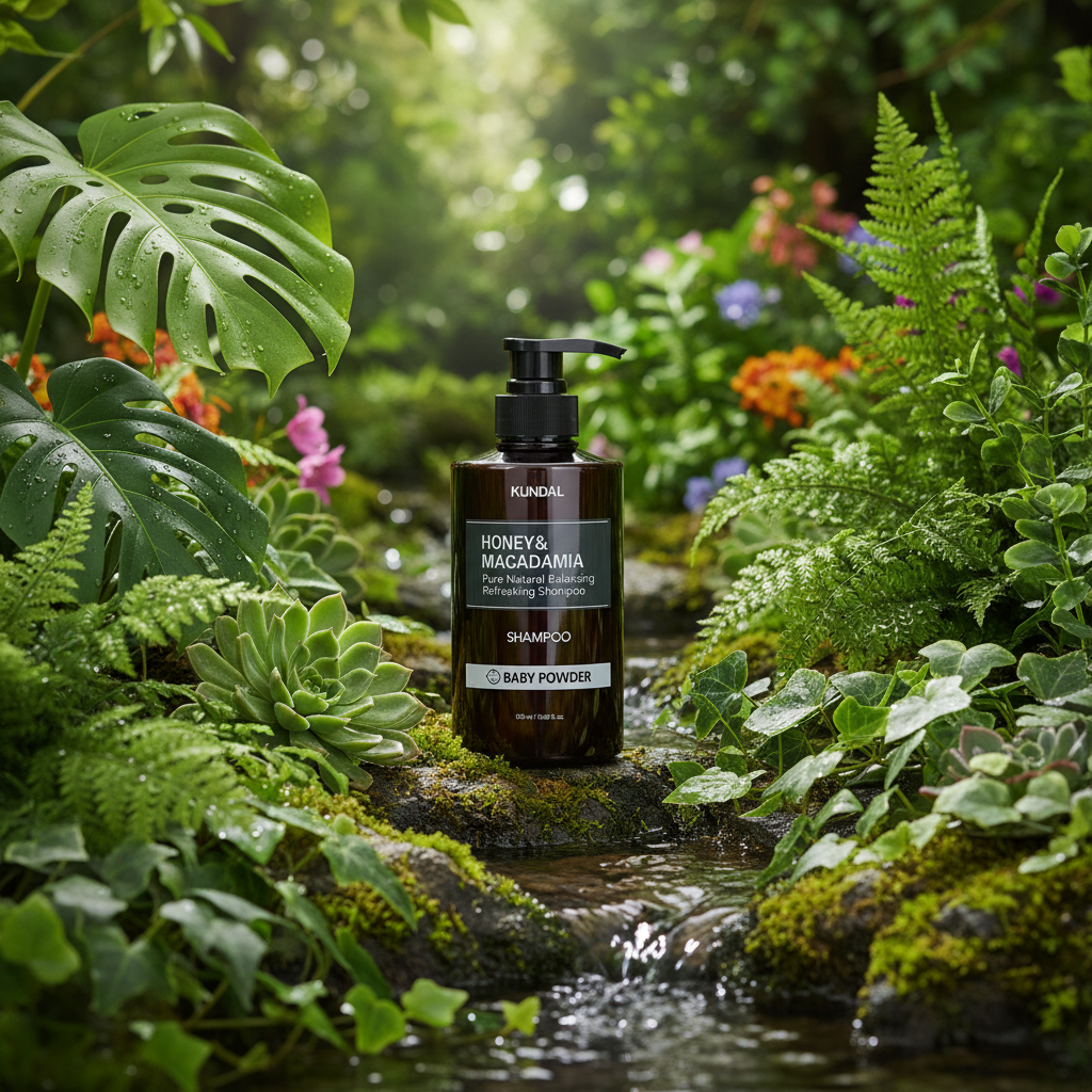 Kundal Honey&Macadamia Shampoo - Přírodní šampon na suché a poškozené vlasy s vůní BABY POWDER - 500 ml
