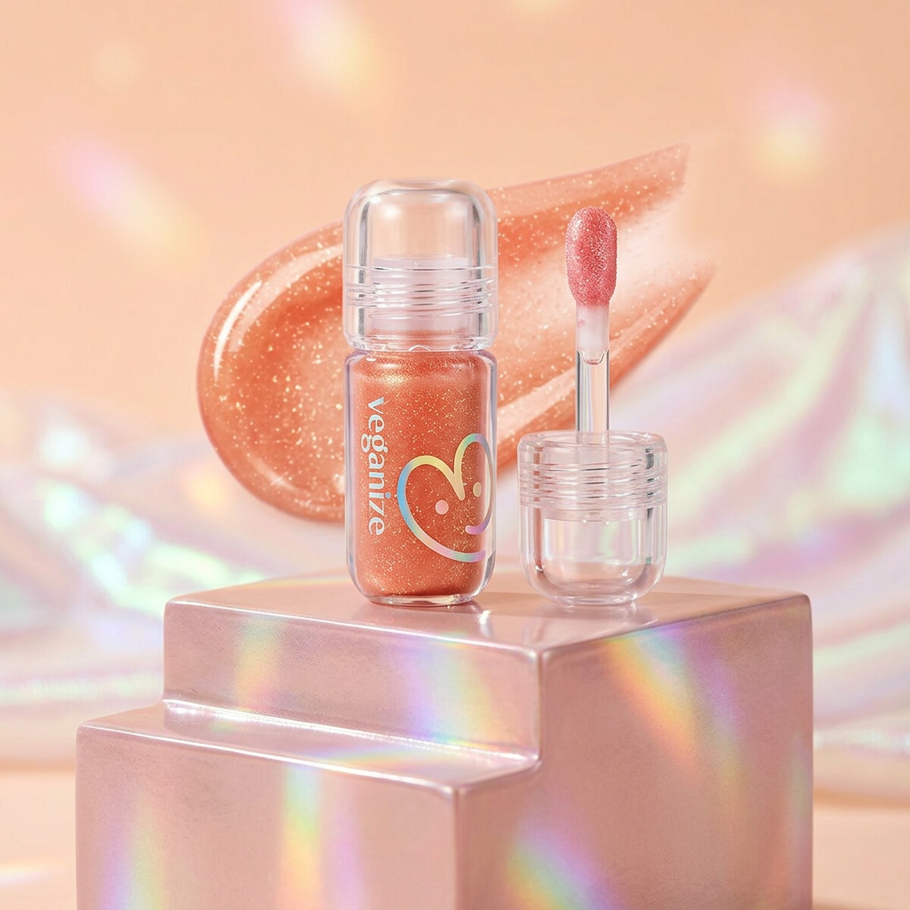 VEGANIZE - 4D Jewelshine Lip Oil Pearl Gloss 03 Rose Fog - Třpytivý olej na rty s perleťovým leskem - 4 g