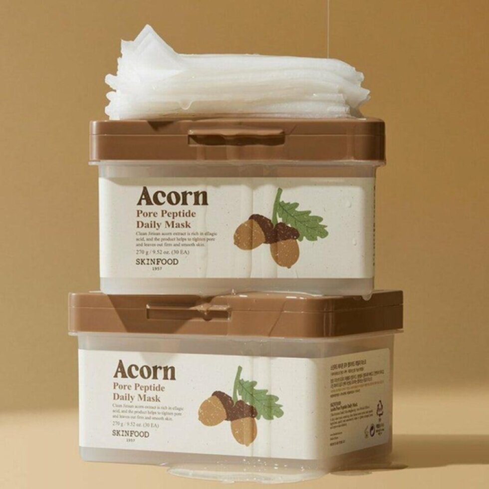 SKINFOOD - Pore Peptide Daily Mask - Plátýnková peptidová maska pro stažení pórů a omlazení pleti ve výhodném balení - 30ks/270g