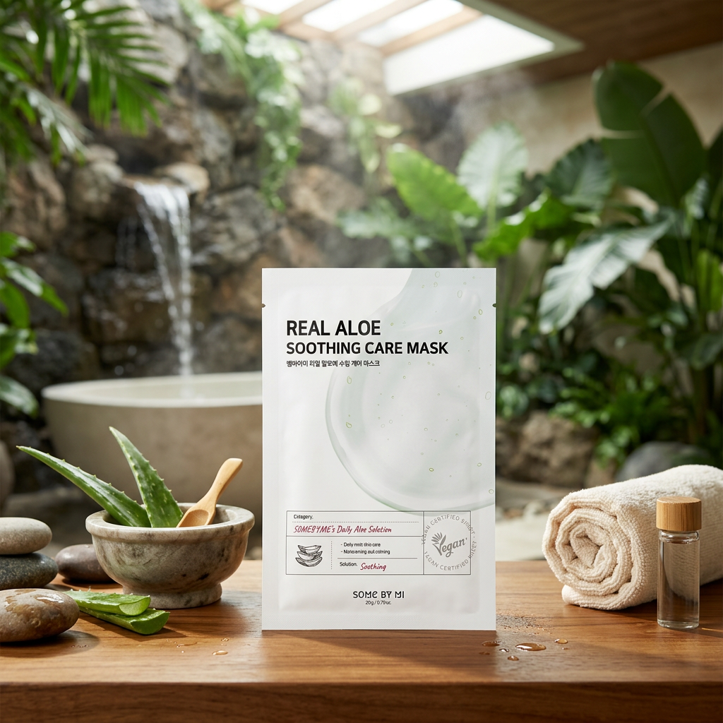 SOME BY MI - Real Aloe Soothing Care Mask - Zklidňující plátýnková maska s Aloe Vera - 20 g