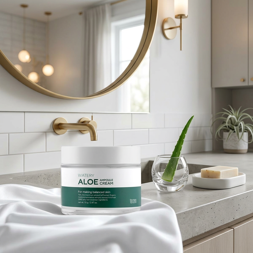 TENZERO - Watery Aloe Ampoule Cream 2X - Krém s Aloe a Dvojitou Silou Ampule - 70 g