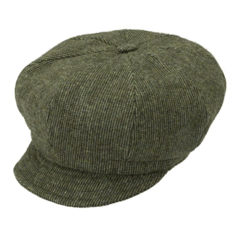 Dámská zelená zimní vlněná bekovka - Shetlandská vlna