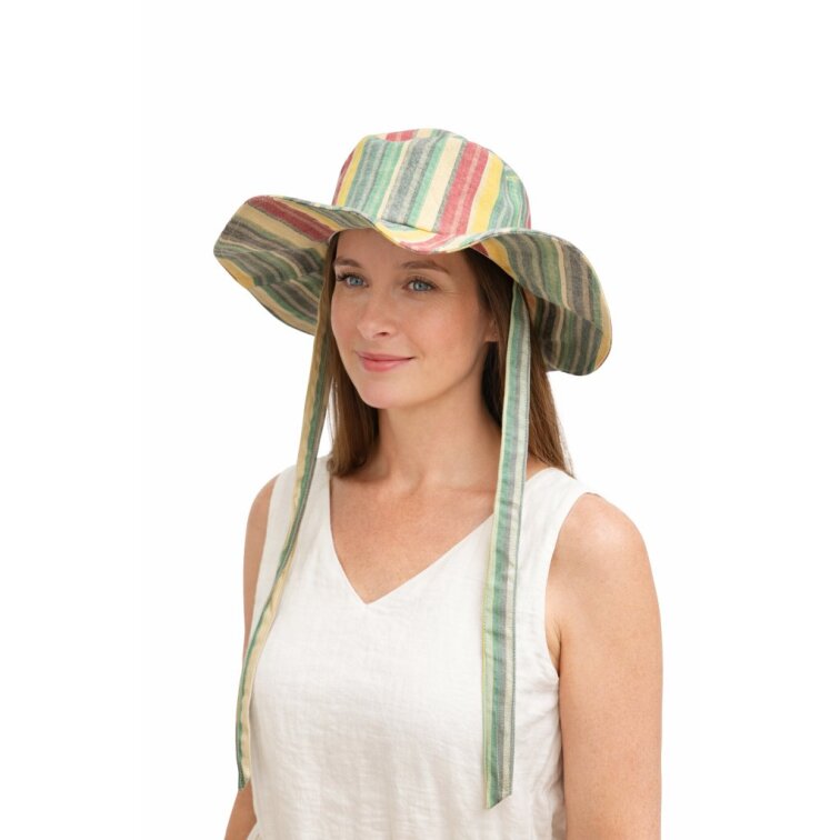 Dámský letní látkový klobouk s tvarovatelnou velkou krempou - Seeberger