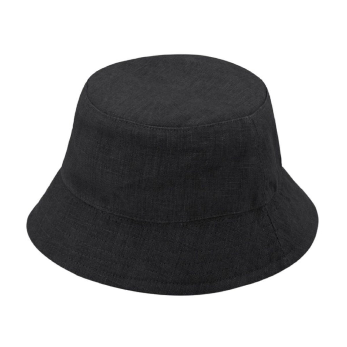 Letní lněný černý klobouk - Fiebig 