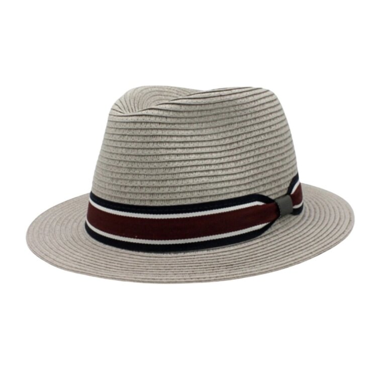 Letní šedý fedora klobouk od Fiebig - Traveller Toyo