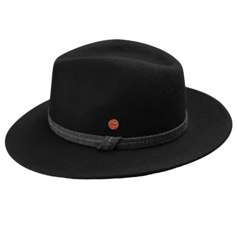 Cestovní nemačkavý voděodolný černý klobouk Mayser - Gedeon Mayser