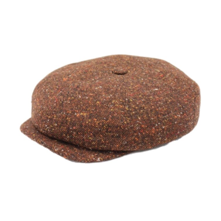 Hnědá tvídová bekovka Hatteras od Fiebig - Vlna / Bekovka peaky blinders