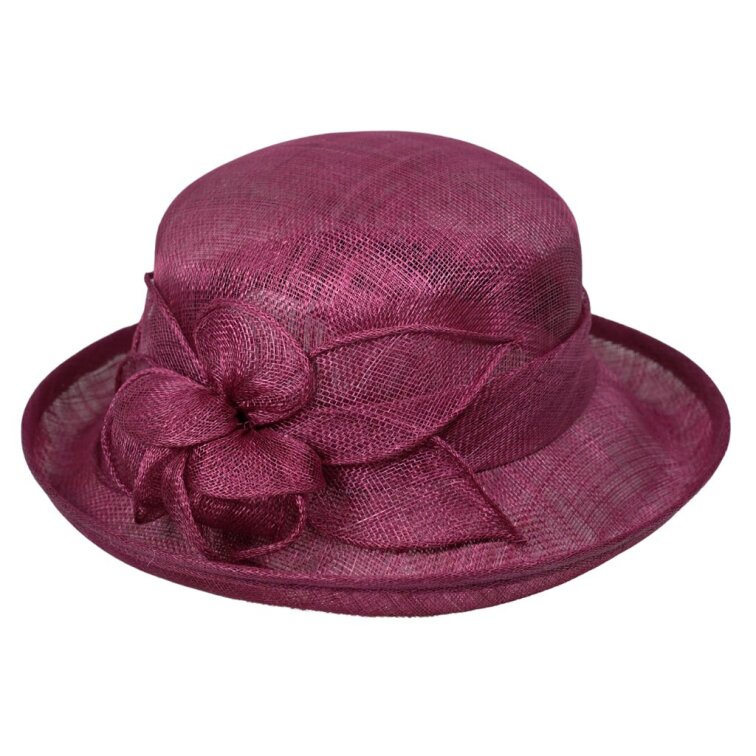 Cloche slavnostní klobouček s ozdobou - ze sisálové slámy