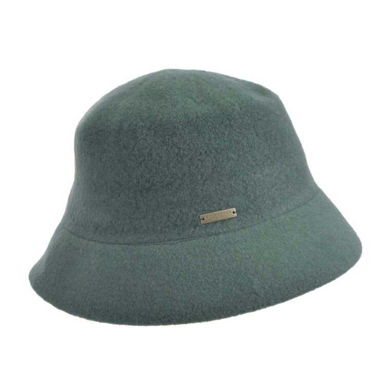 Bucket hat - zimní zelený vlněný klobouček - Seeberger