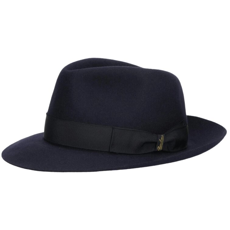 Luxusní modrý klobouk Fedora - 50 grammi Borsalino