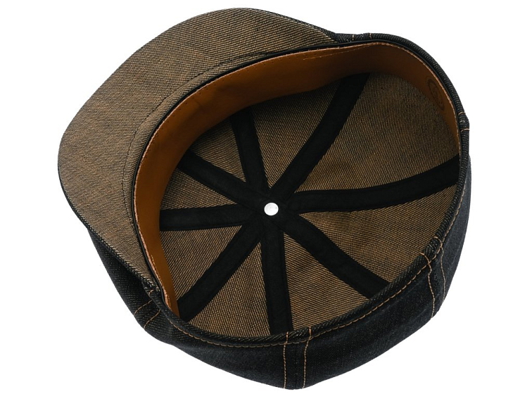 Bavlněná džínová černá bekovka 8-panel od CTH Ericson - Organic Black Denim Gustav