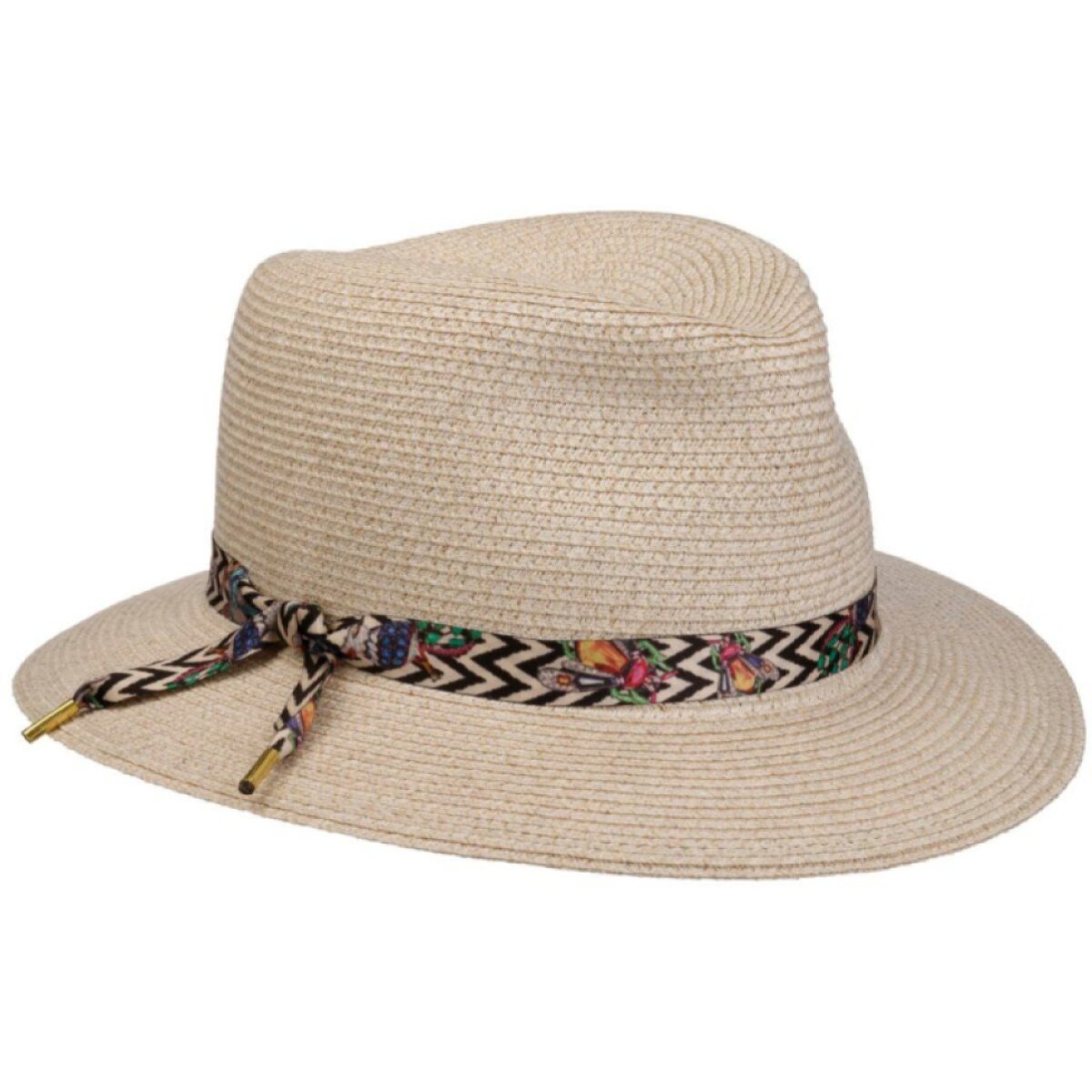 Dámský letní béžový klobouk Fedora - Mayser Nane - UV faktor 80