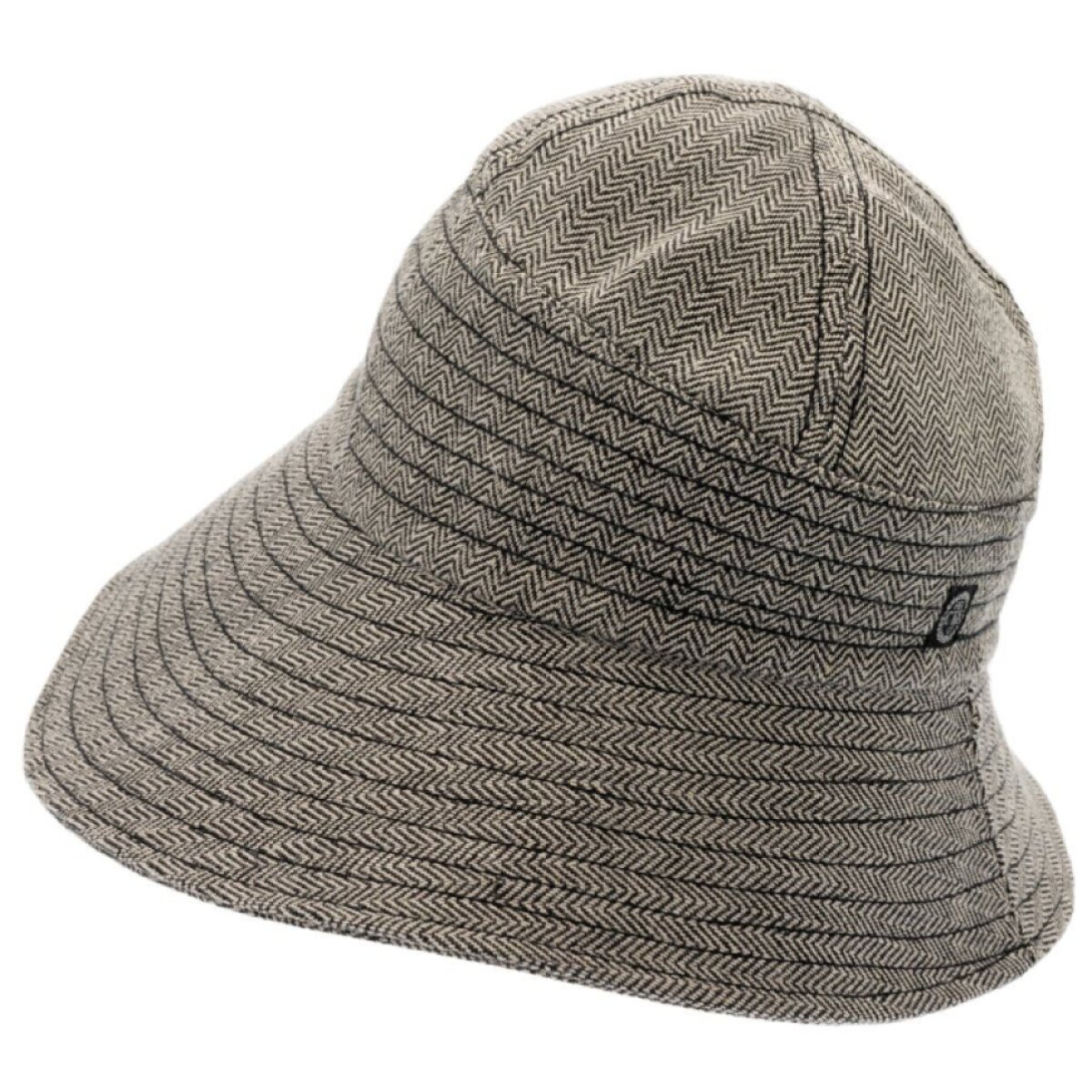 Letní šedý lněný klobouk s širší krempou - Elsie Bucket Hat