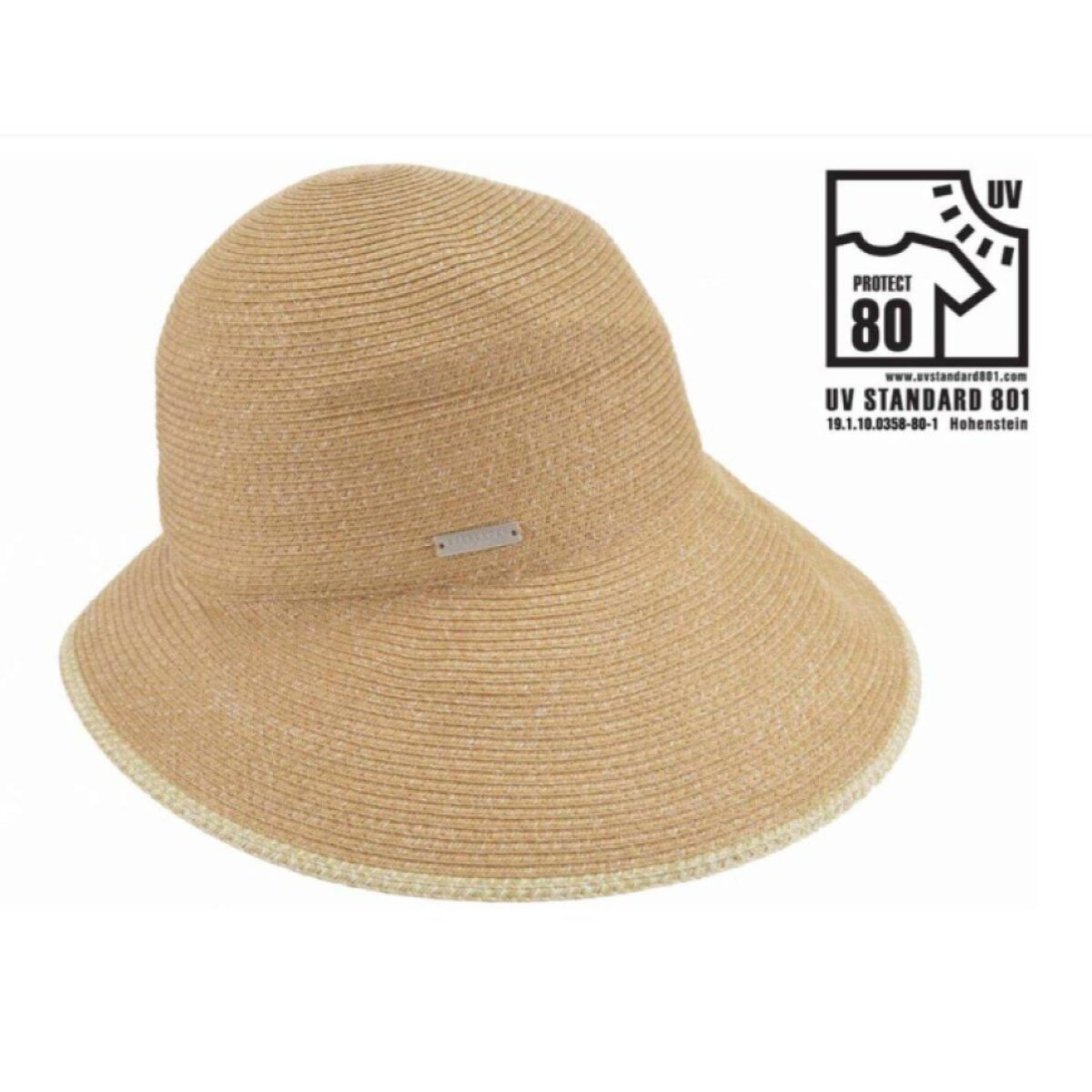 Letní dámský béžový klobouk cloche s UV ochranou