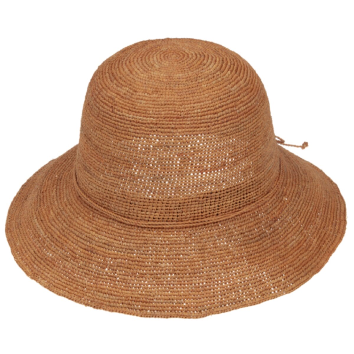 Dámský nemačkavý letní klobouk z raffia slámy – oranžový