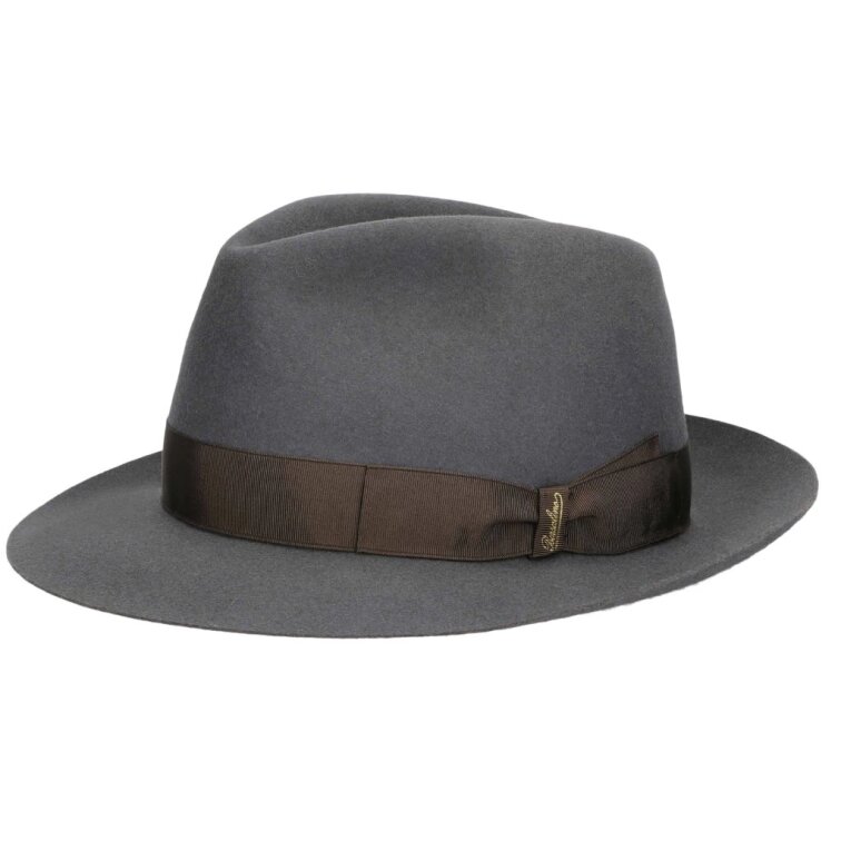 Luxusní šedý klobouk Fedora - 50 grammi Borsalino