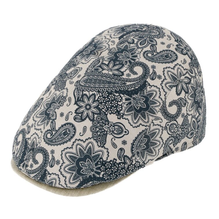 Pánská modrá letní bekovka Fiebig paisley