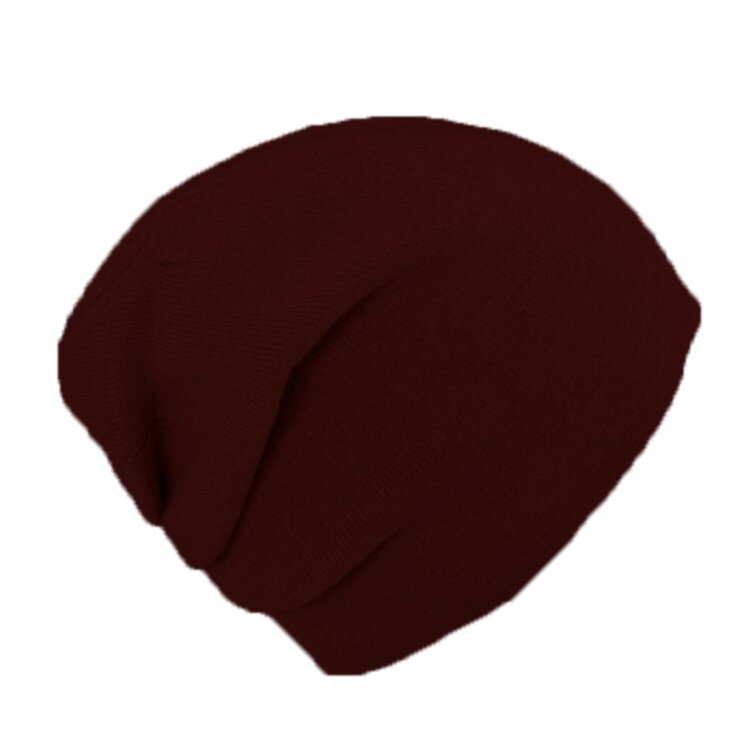 Dámská kašmírová čepice bordó – vzadu seskládaná