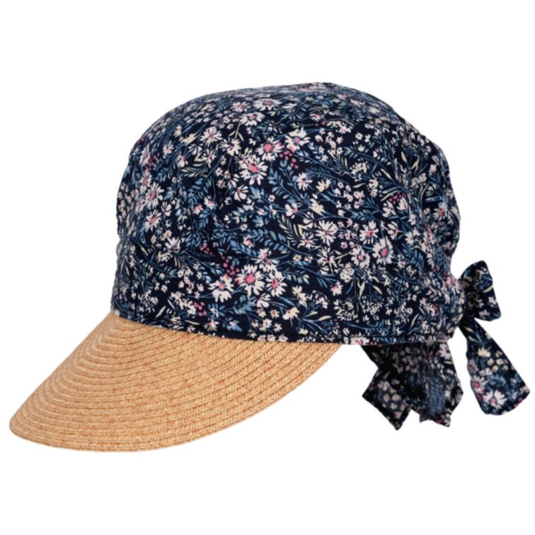 Dámská letní čepice s kšiltem – květinový vzor