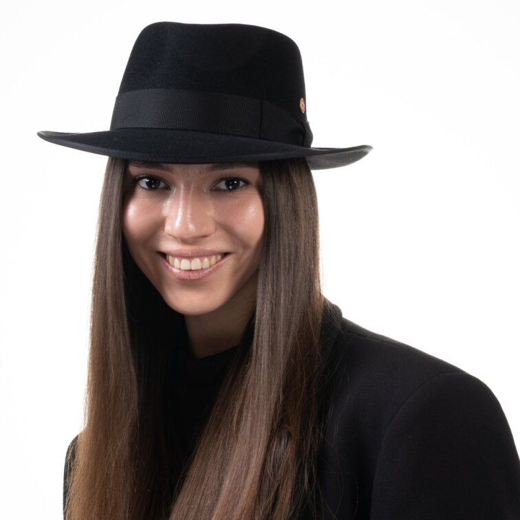 Černý klobouk Fedora Bogart - Mayser - Mio