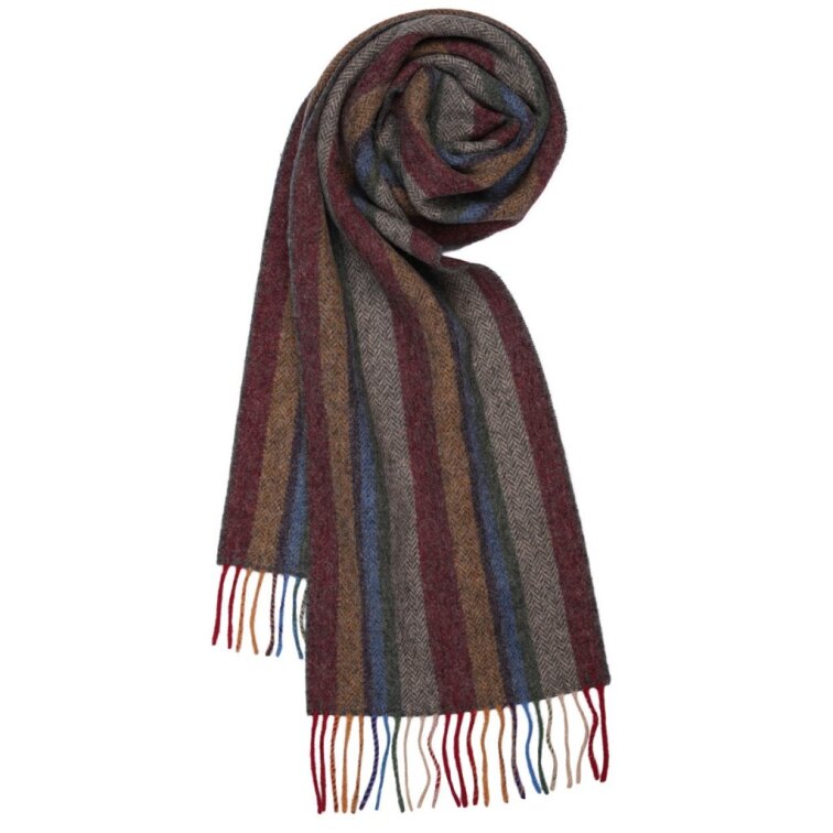 Vlněná šála 24 x 200 cm - Vlněný šál Hanly s barevnými pruhy