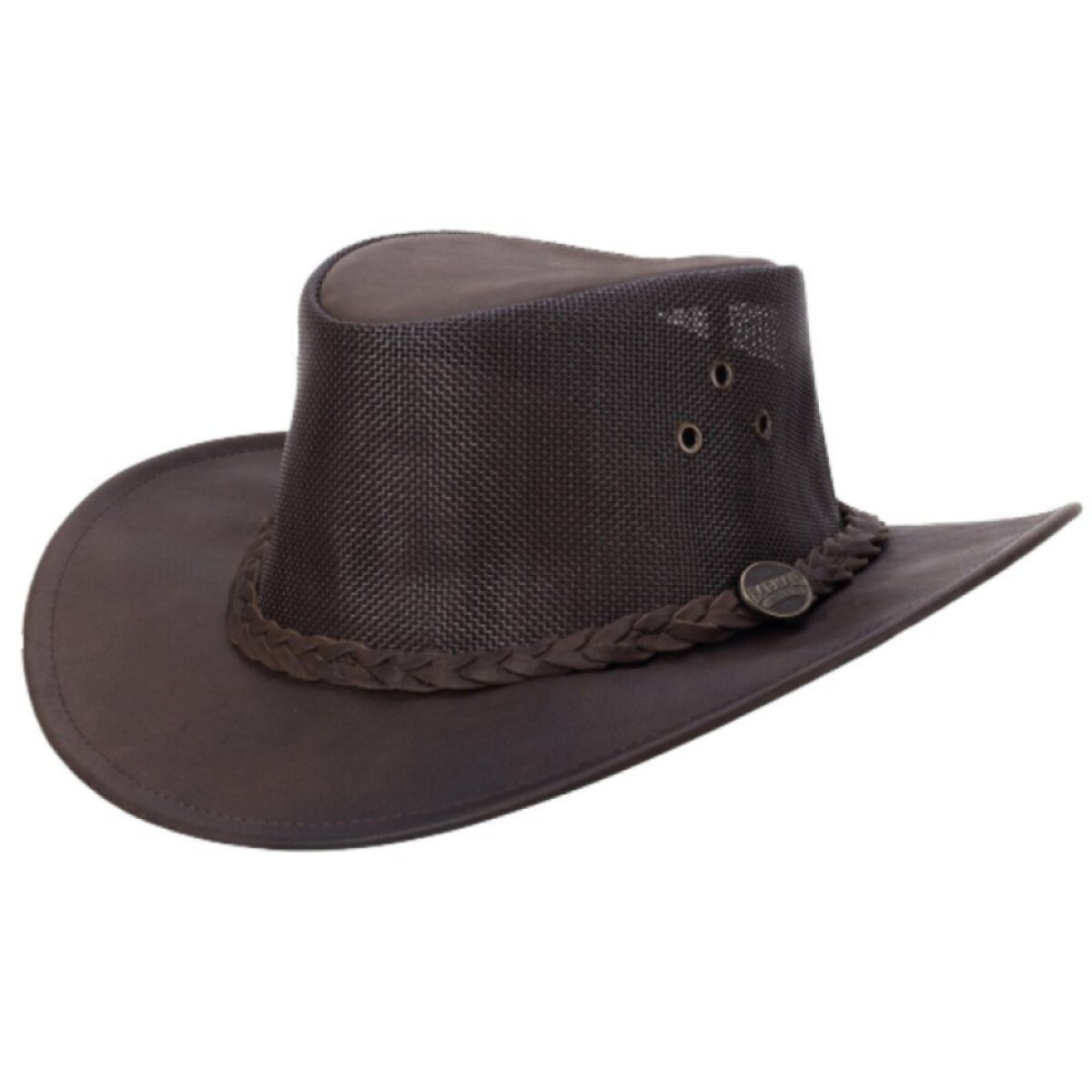 Kožený hnědý klobouk Barmah Bushie Kangaroo Cooler