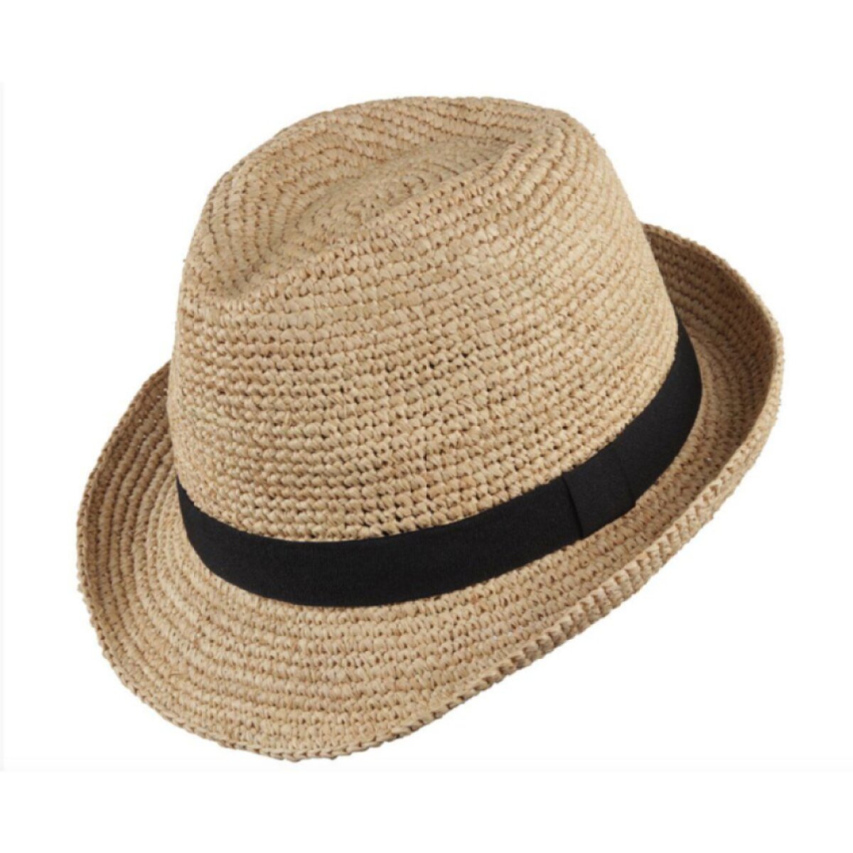 Letní raffia klobouk s černou stuhou Jambi – Scippis