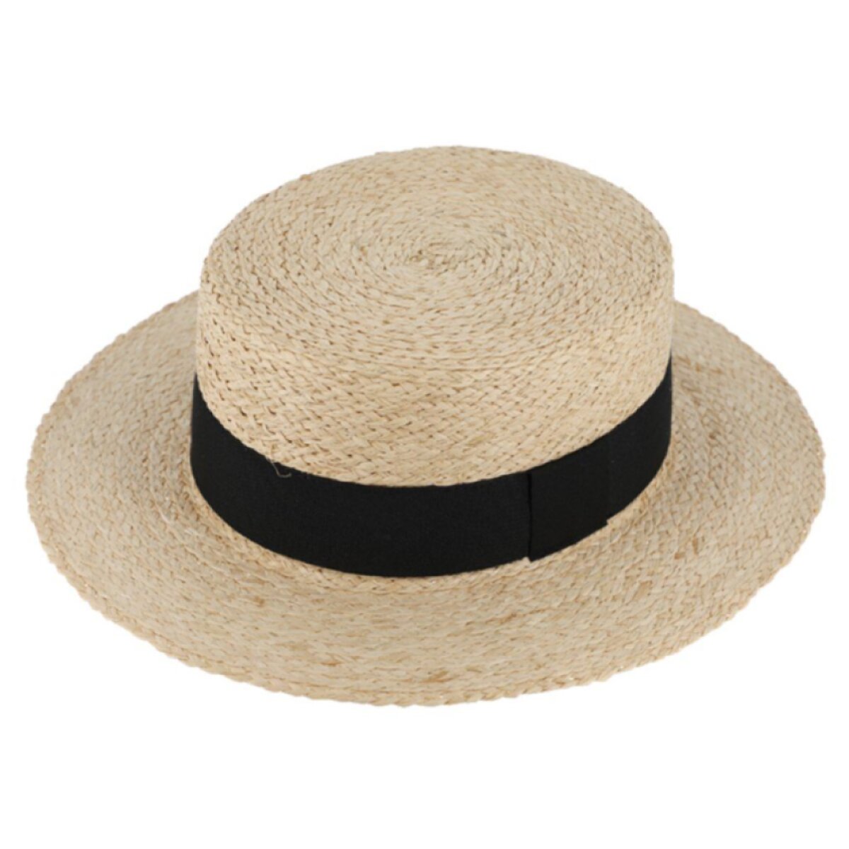 Letní slaměný nemačkavý boater klobouk - unisex žirarďák - Fiebig Canotier