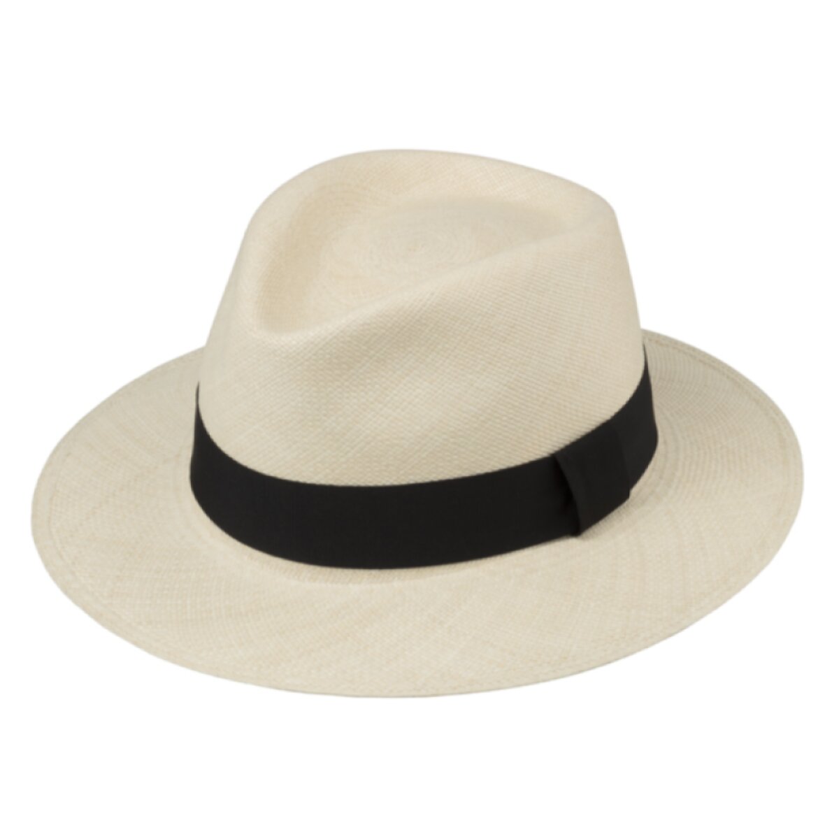 Letní panamský klobouk Fedora s černou stuhou Natur - Ekvádorská panama