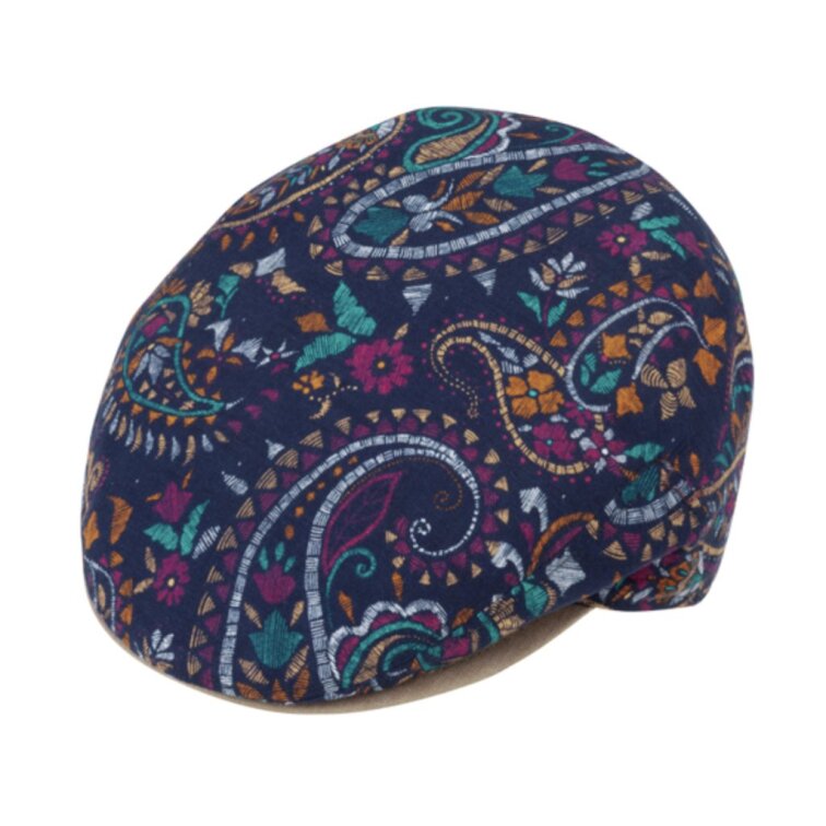 Pánská letní bekovka Fiebig – fialová s paisley vzorem 