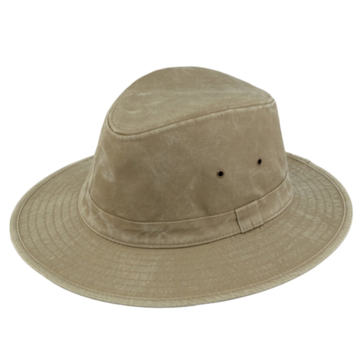 Letní bavlněný béžový klobouk Fedora od Fiebig (UV ochrana) 