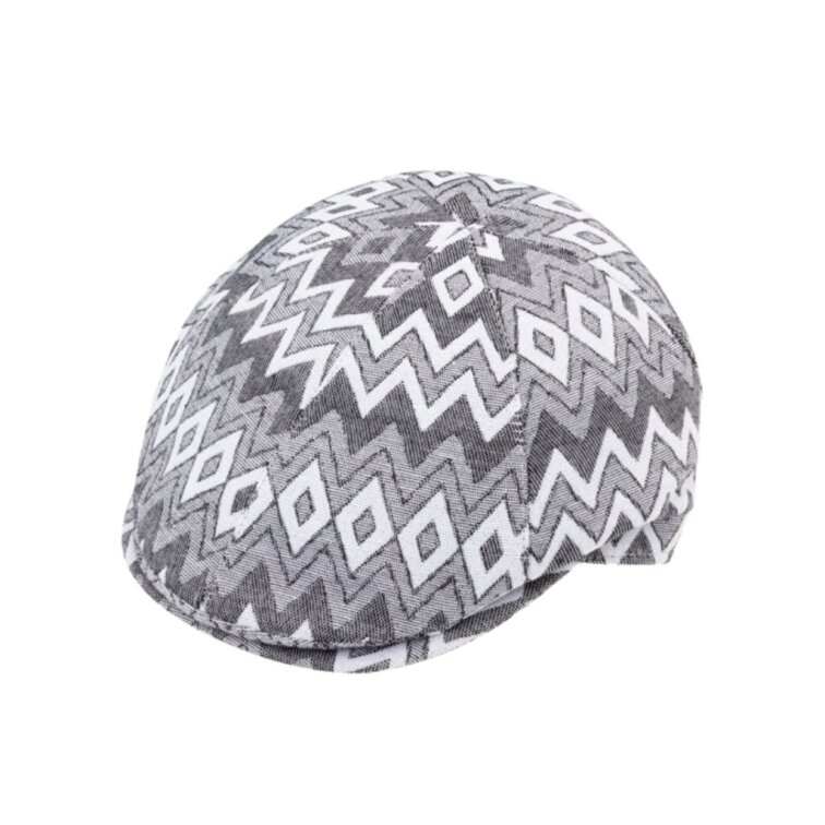 Pánská letní bekovka Fiebig 6-panel s geometrickým vzorem