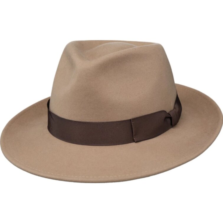 Kašmírový béžový luxusní klobouk Fiebig 